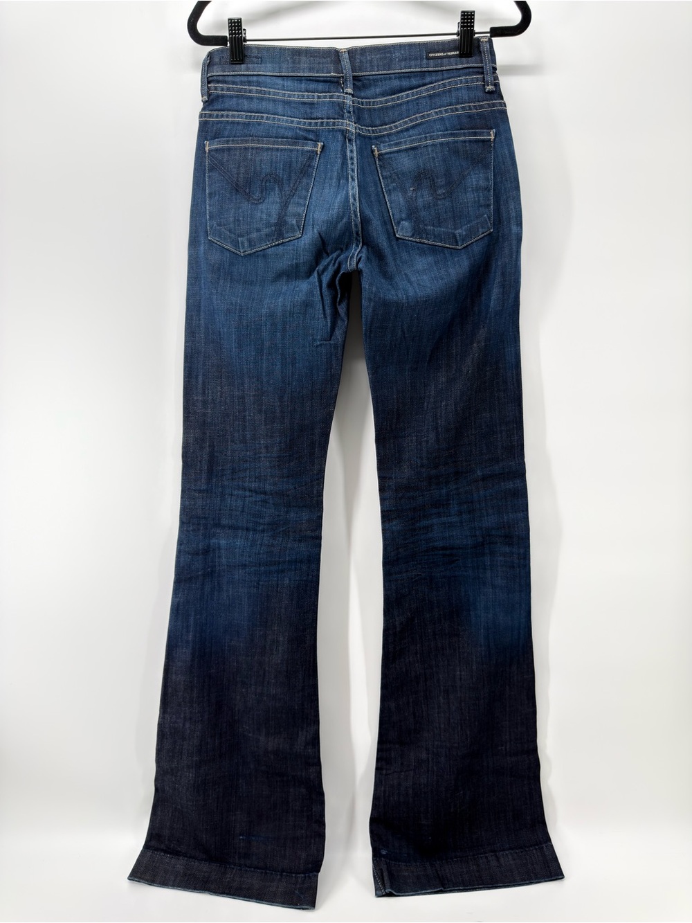 Citizens of Humanity Mid Rise Wide Leg Hutton Jeans 26 x 35 dark blue tall long - Picture 2 of 10